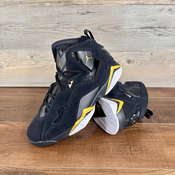 Jordan True Flight Black Metallic Gold Speckled Mens size 10.5 White 342964 072 - Picture 1 of 9